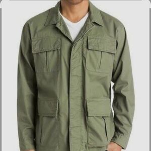 Quiksilver Lankdale GPBO Cotton Twill Military Casual Green Field Work Jacket L